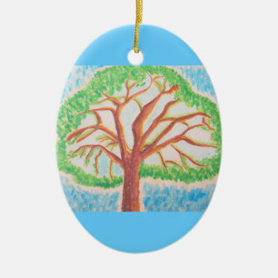 Baum des lebensovalen Ornaments Keramikornament