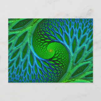 Baum des lebensspiralen Fraktals Postkarte