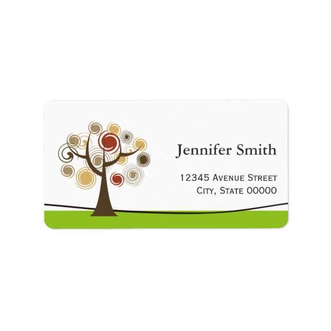 Baum des Lebenssymbols Elegante Natur Grün Adressaufkleber (Vorne)