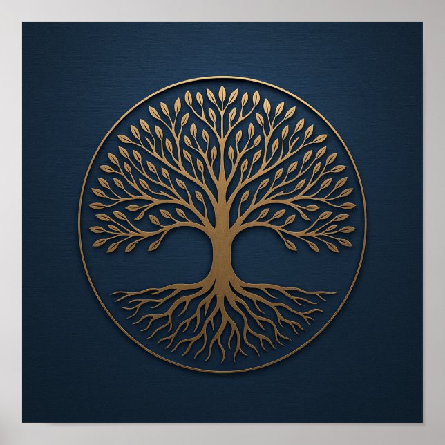 Baum des Navy Bronze Poster (Vorne)