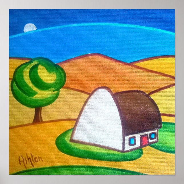 Baum durch Mondlicht Poster (Vorne)