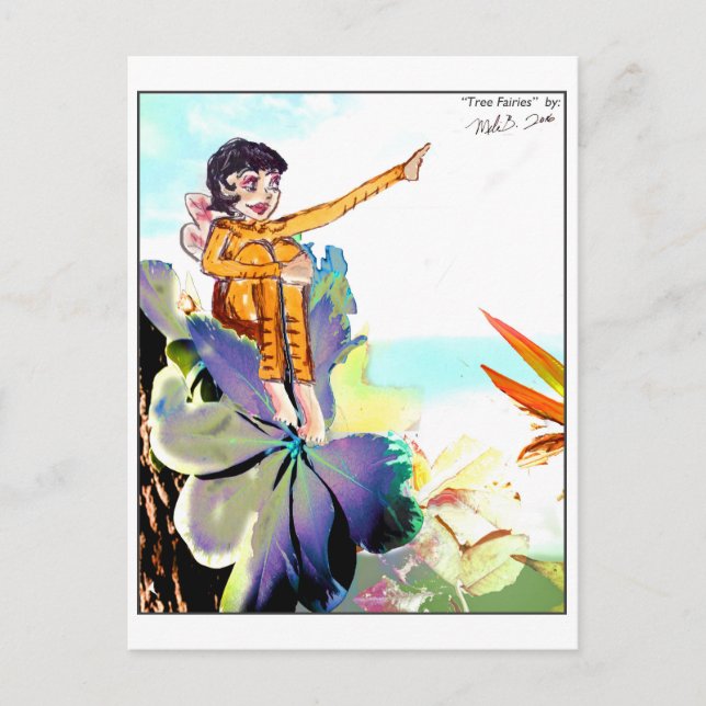 Baum-Feen 4 Postkarte (Vorderseite)