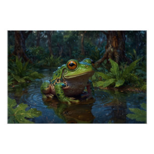 Baum Frog in einer Wildtierwelt-Szene Poster