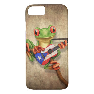Baum-Frosch, der Puerto- Ricoflaggen-Gitarre Case-Mate iPhone Hülle