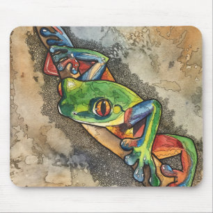 Baum-Frosch-Mausunterlage Mousepad