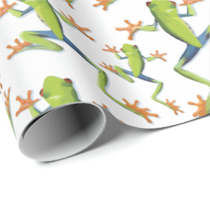 Baum-Frosch-Muster  Geschenkpapier