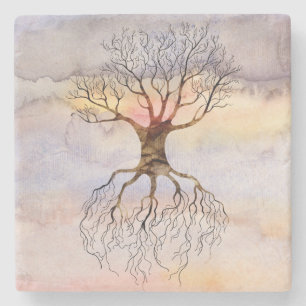 Baum gegen den Himmel Steinuntersetzer