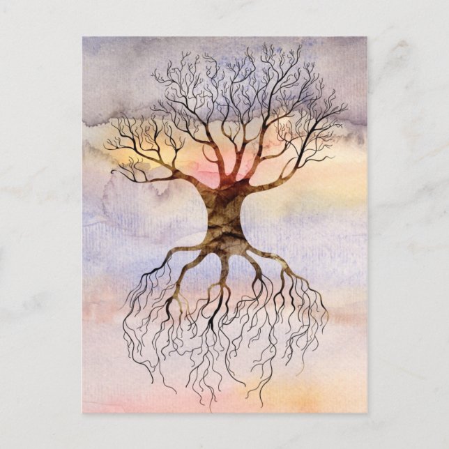 Baum gegen Himmel Postkarte (Vorderseite)