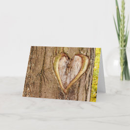 Baum geschnitzte Herz-Valentinstag-Karte Feiertagskarte