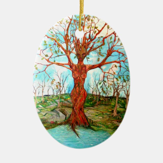 Baum-Göttin Keramik Ornament (Vorne)