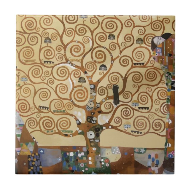 Baum Gustav Klimt des Lebens Fliese (Vorderseite)