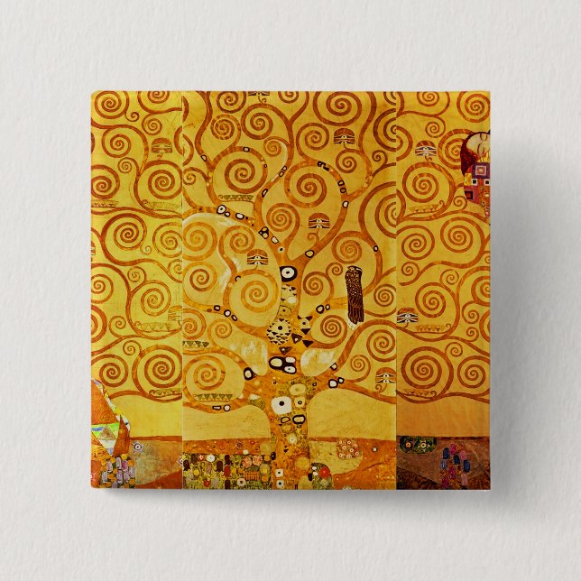 Baum Gustav Klimt Nouveau Button (Vorderseite)