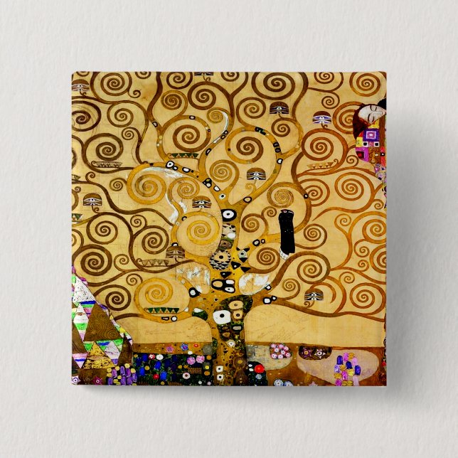 Baum Gustav Klimt Nouveau Button (Vorderseite)