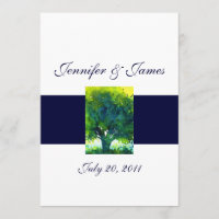 Baum-Hochzeits-Einladungs-Marine-Weiß-Rückseite
