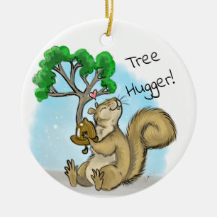 Baum Hugger! Eichhörnchen Keramik Ornament