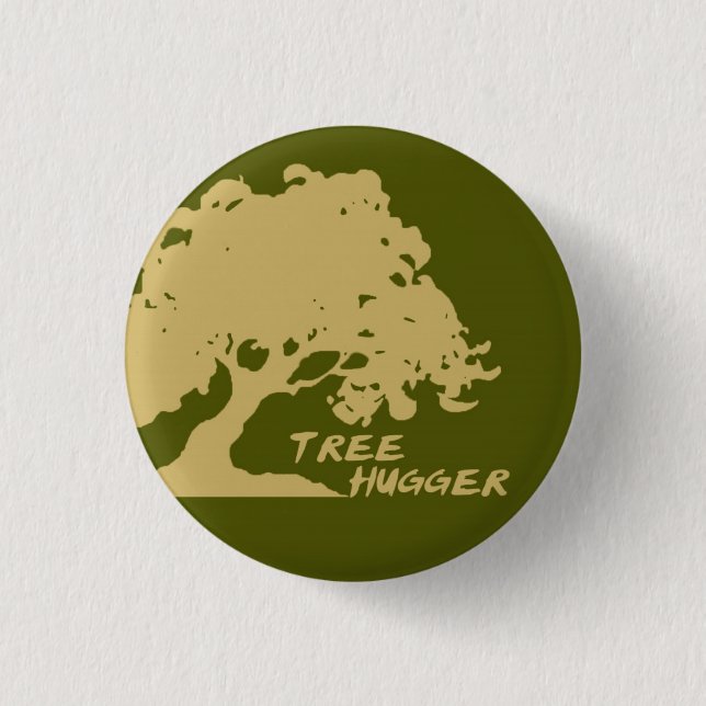 Baum Hugger Knopf Button (Vorderseite)