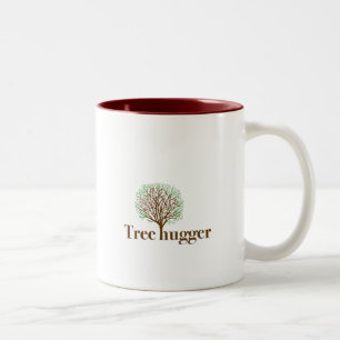 Baum Hugger mit Baumillustration Zweifarbige Tasse