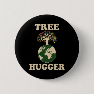 Baum Hugger Vintag Retro Natur Umweltohr Button
