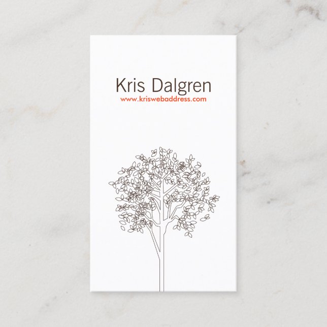 BAUM IN BROWN/WHITE VERTICAL Business Card Visitenkarte (Vorderseite)