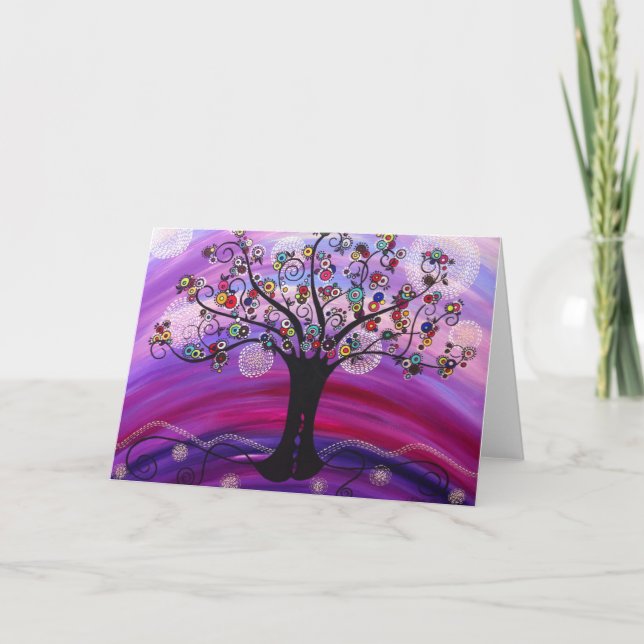 "Baum in der violetten" Anmerkungskarte durch Karte (Vorderseite)