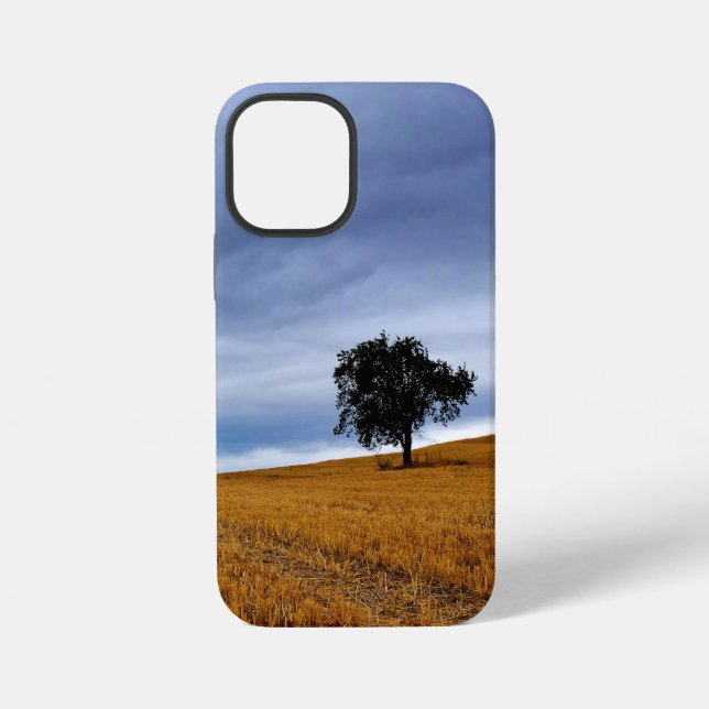 Baum in einem Weizenfeld iPhone Hülle (Rückseite)