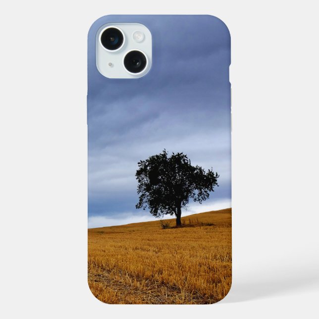 Baum in einem Weizenfeld iPhone Hülle (Rückseite)