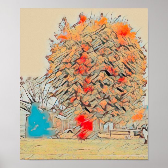 Baum in Sandy Mosaic gestrichen Poster (Vorne)