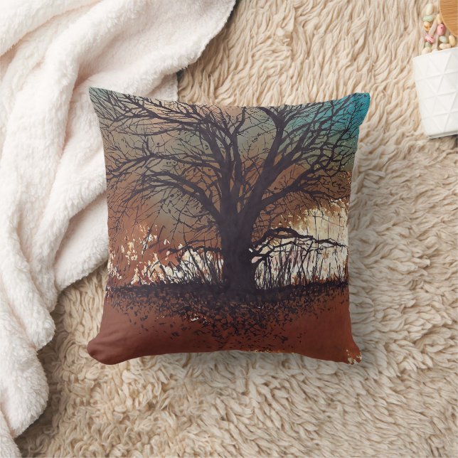 Baum Landschaftskunst Kissen (Decke)