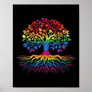 Baum Leben Regenbogen Lgbt Cool Gay Pride Flagge A Poster