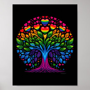 Baum Leben Regenbogen Lgbt Cool Gay Pride Flagge V Poster