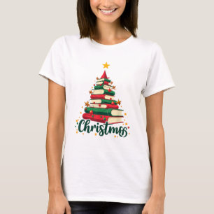 Baum Liebe Lesen Bücher Librarian Weihnachten T-Shirt
