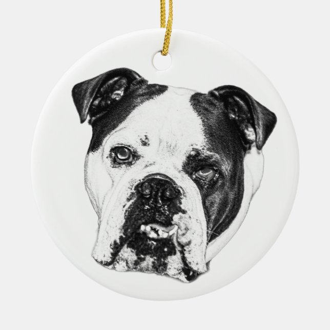 Baum-Light Bulldog-Ornament Keramik Ornament (Vorne)