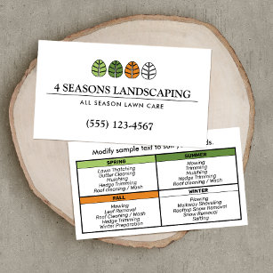 Baum-Logo und Rasenservice-Landschaften in Weiß Visitenkarte