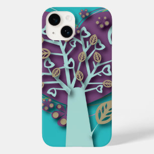 Baum mit Herzblumen, Retro-Liebe und Romantik Case-Mate iPhone 14 Hülle
