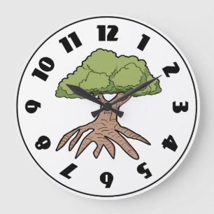 Baum mit langer Wurzel-Uhr Große Wanduhr