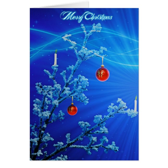 Baum mit Schnee und Weihnachtsschmuck (Vorne)