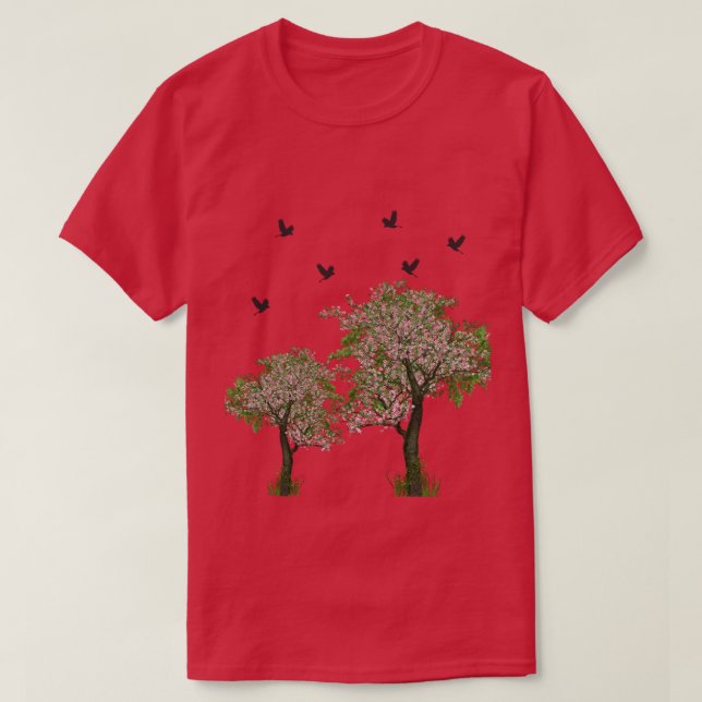 Baum mit Vögeln T-Shirt (Design vorne)
