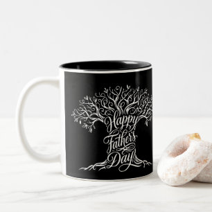 Baum-Motiv-Vatertags-Tasse mit verwobenem Design Zweifarbige Tasse