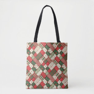 Baum Muster Weihnachten Patchwork grün rot
