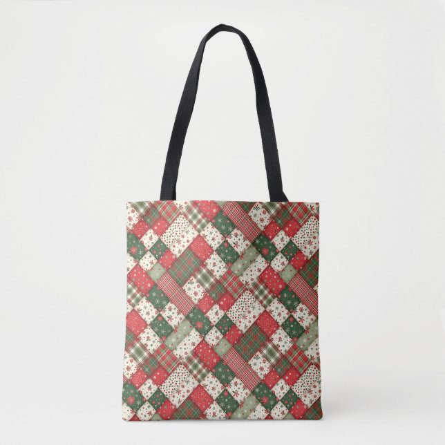 Baum Muster Weihnachten Patchwork grün rot (Vorderseite)