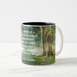 Baum Natur Abstrakt Wasserfarbe Individuelle Zitat Zweifarbige Tasse