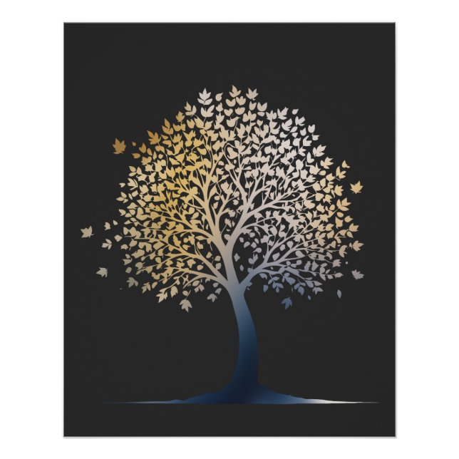 Baum Nature Environment Life Silhouette Style Poster (Vorderseite)