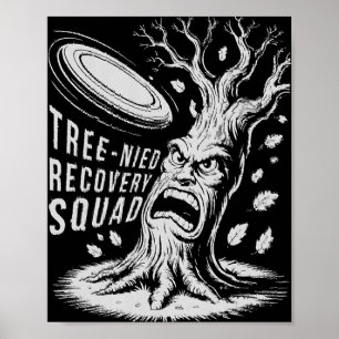 Baum-niedergeschlagener Rettungstrupp Lustige Disc Poster