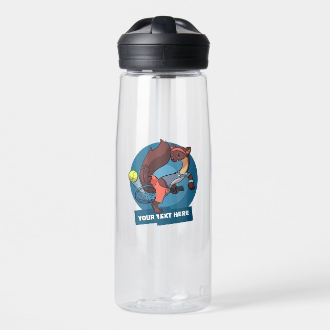 Baum- oder Edelmarder mit individuellem Text auf e Trinkflasche (Vorne)