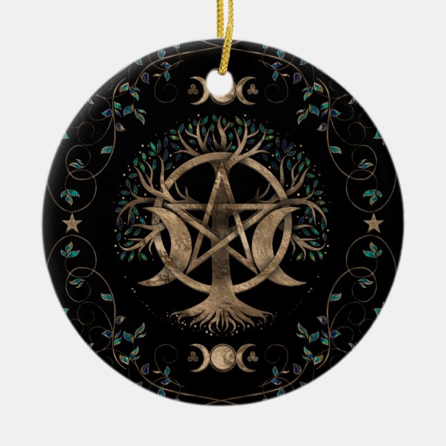 Baum Pentagram Mond Ornament (Vorne)