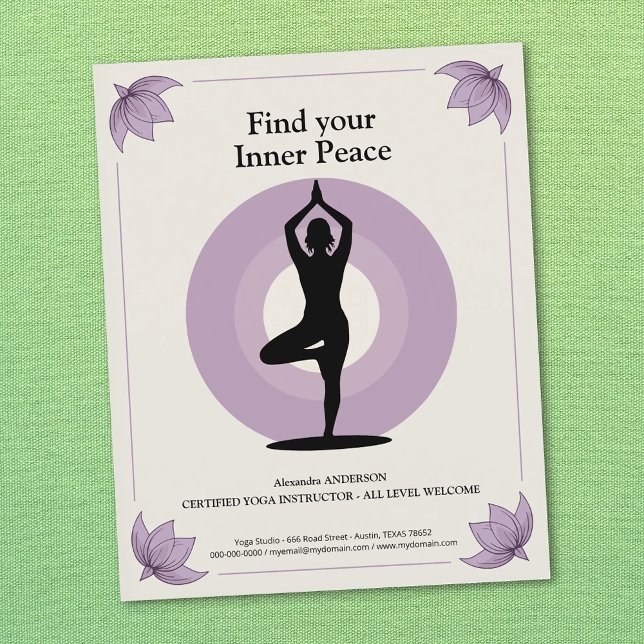 Baum-Pose - Yoga-Lehrer Flyer (Tree Pose - Yoga Instructor Flyer)