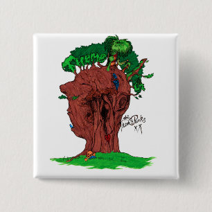 Baum-Punk-quadratischer Knopf Button