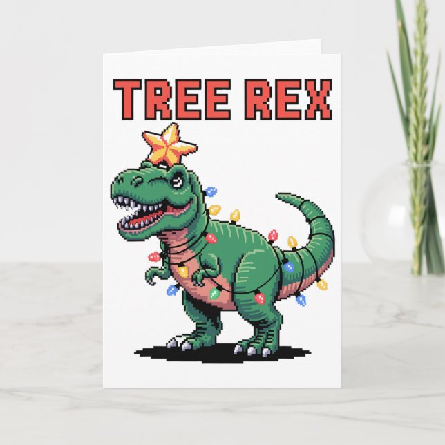 Baum Rex hässlicher Weihnachtspullover Dinosaurier Karte (Vorderseite)