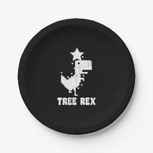 Baum Rex Lustiger Weihnachts-Dinosaur Vintage Pappteller