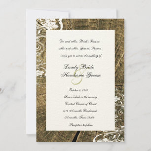 Baum Rings Shabby Lace Hochzeit Einladung